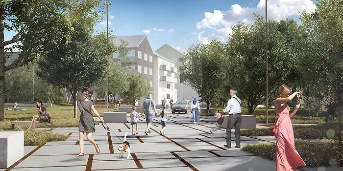 Illustration av gångfartsområdet