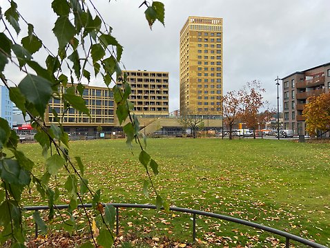 Vy över Blå Parken i Upplands Väsby.